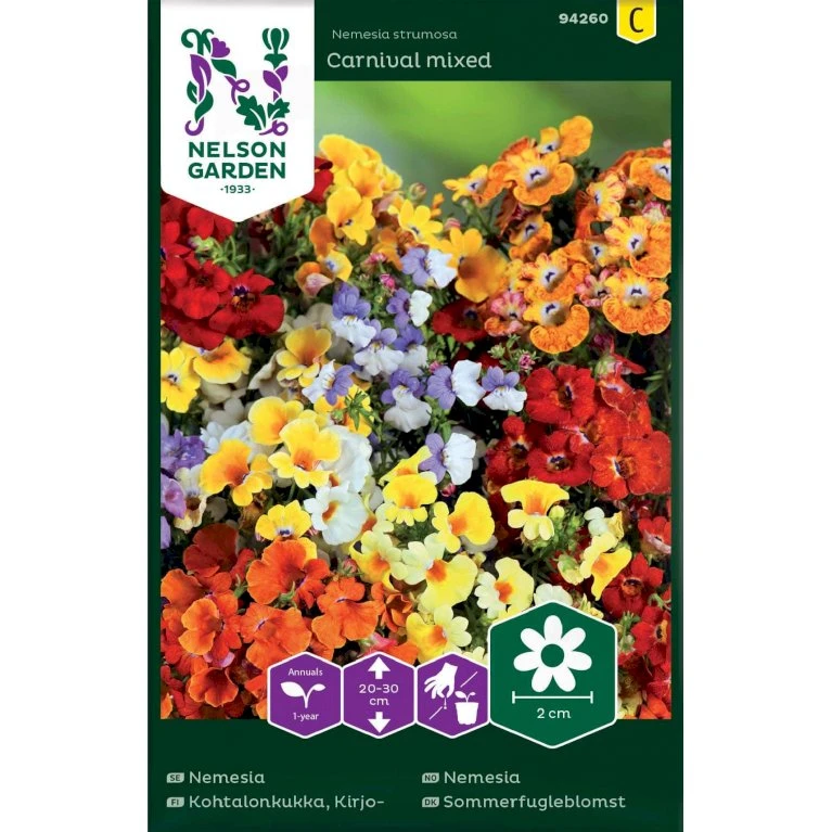 Sommerfugleblomst 'Carnival' Mix Nemesia Strumosa 'Carnival' Mix Sommerfugleblomst 'Carnival' Mix Nemesia Strumosa 'Carnival' Mix -Plantetorvet Butik p33938 37282 nemesia strumosa carnival mixed cd26