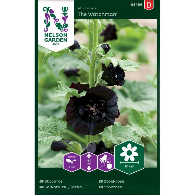 Stokrose 'The Watchman' Alcea Rosea L. 'The Watchman' Stokrose 'The Watchman' Alcea Rosea L. 'The Watchman' -Plantetorvet Butik p34021 37351 alcea rosea l the watchman 8516