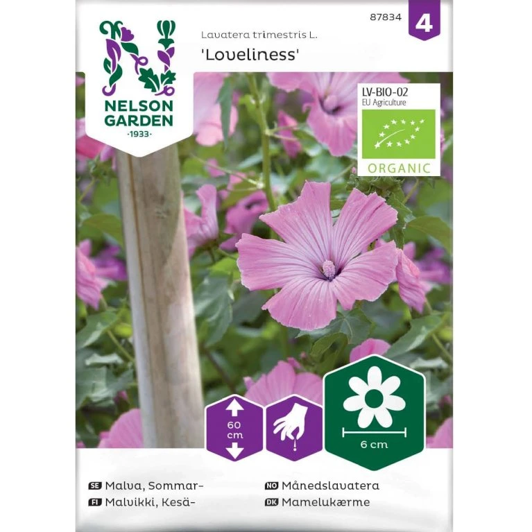 Mamelukærme 'Loveliness' Øko Lavatera Trimestris L. 'Loveliness' Frøpose, Antal pr. pakke, Ca. 30 stk. Mamelukærme 'Loveliness' Øko Lavatera Trimestris L. 'Loveliness' Frøpose, Antal Pr. Pakke, Ca. 30 Stk. -Plantetorvet Butik p34098 37196 lavatera trimestris l loveliness f445